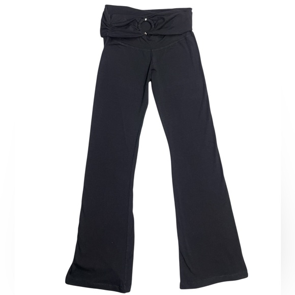 Y2K Women's Black Cotton Yoga Flare Leggings With Waistband Size : Small - Picture 4 of 11